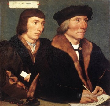 Double Portrait of Sir Thomas Godsalve and His Son John Renaissance Hans Holbein the Younger Oil Paintings